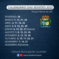 Câmara Municipal divulga calendário das sessões de 2023