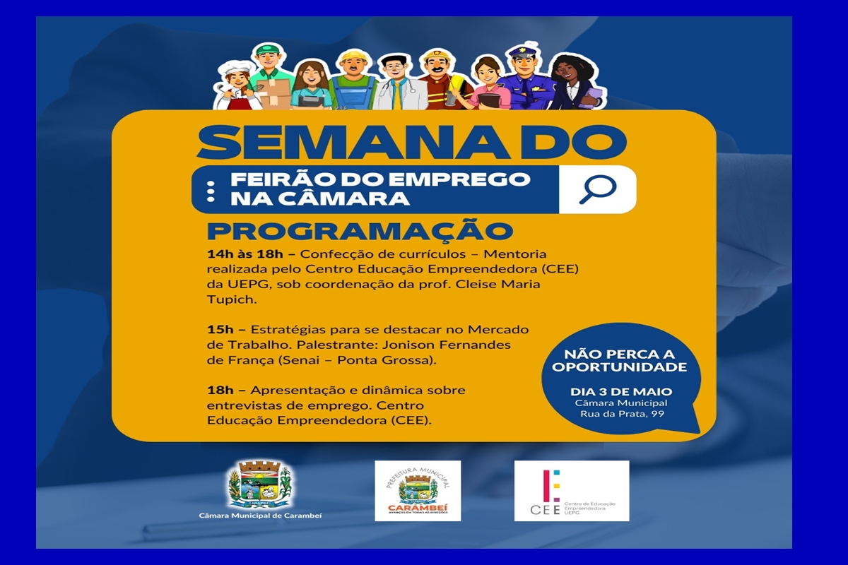Câmara Municipal recebe Feirão de Empregos