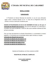 Edital de Convocação nº 07/2022   