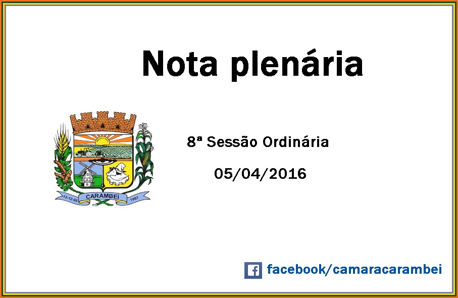 Nota sessão plenária do dia 05/04/2016.