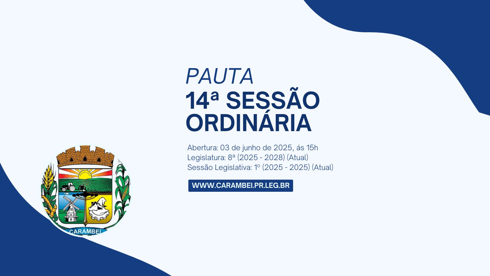 Pauta da 14ª Sessão Ordinária da 8ª Legislatura