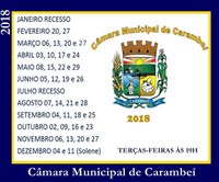 SESSÕES ORDINÁRIAS DA CÂMARA MUNICIPAL DE CARAMBEÍ 2018